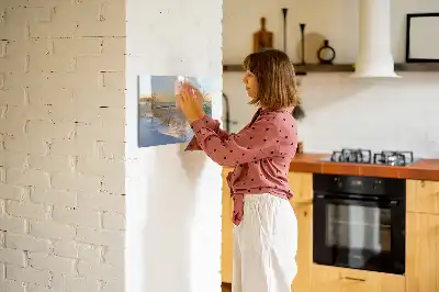 Pizarra magnética de pared con rotulador diseño de atardecer en la playa