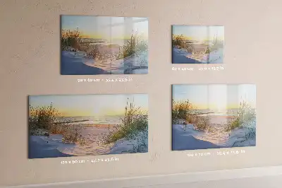 Pizarra magnética de pared con rotulador diseño de atardecer en la playa