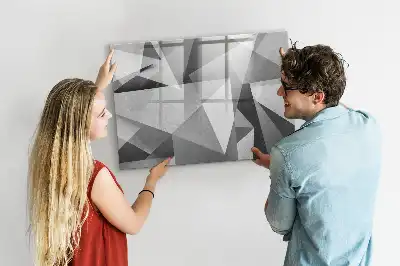 Pizarra de cristal magnética borrable diseño abstracción 3D