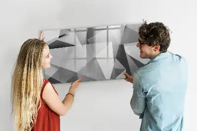 Pizarra de cristal magnética borrable diseño abstracción 3D