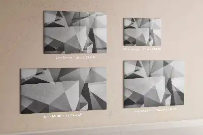 Pizarra de cristal magnética borrable diseño abstracción 3D