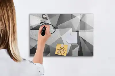 Pizarra de cristal magnética borrable diseño abstracción 3D