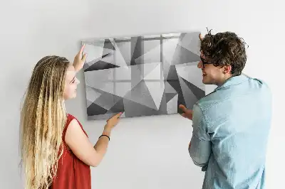 Pizarra de cristal magnética borrable diseño abstracción 3D