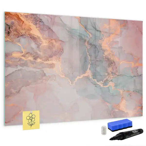 Pizarra magnética de pared con rotulador diseño de mármol decorativo