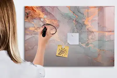 Pizarra magnética de pared con rotulador diseño de mármol decorativo