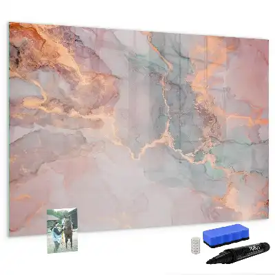 Pizarra magnética de pared con rotulador diseño de mármol decorativo