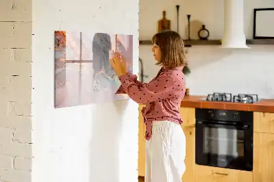 Pizarra magnética de pared con rotulador diseño de mármol decorativo