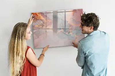Pizarra magnética de pared con rotulador diseño de mármol decorativo