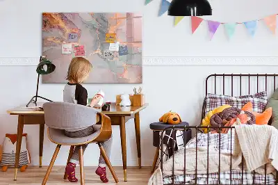 Pizarra magnética de pared con rotulador diseño de mármol decorativo