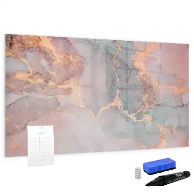Pizarra magnética de pared con rotulador diseño de mármol decorativo