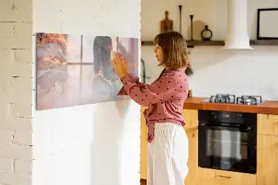 Pizarra magnética de pared con rotulador diseño de mármol decorativo