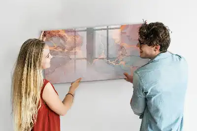 Pizarra magnética de pared con rotulador diseño de mármol decorativo