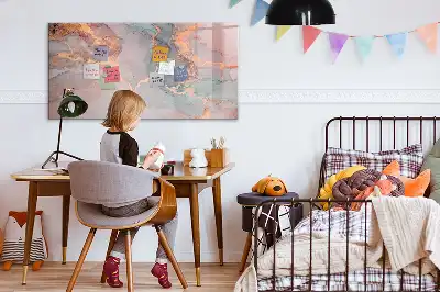 Pizarra magnética de pared con rotulador diseño de mármol decorativo