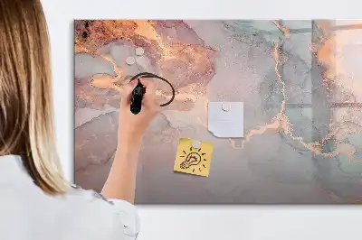 Pizarra magnética de pared con rotulador diseño de mármol decorativo