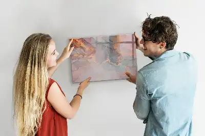 Pizarra magnética de pared con rotulador diseño de mármol decorativo