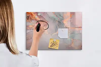 Pizarra magnética de pared con rotulador diseño de mármol decorativo