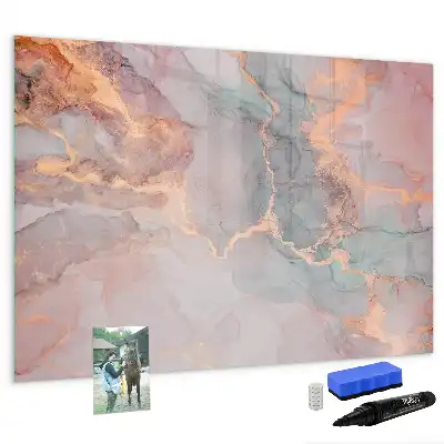 Pizarra magnética de pared con rotulador diseño de mármol decorativo