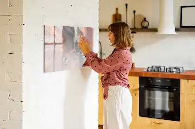 Pizarra magnética de pared con rotulador diseño de mármol decorativo