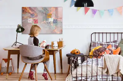 Pizarra magnética de pared con rotulador diseño de mármol decorativo