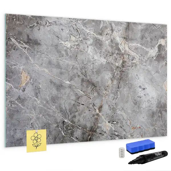 Pizarra magnética de pared con diseño de mármol y rotulador incluido