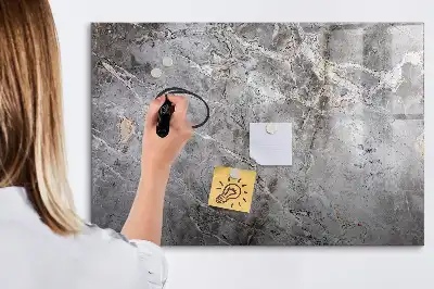 Pizarra magnética de pared con diseño de mármol y rotulador incluido