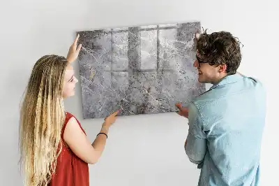 Pizarra magnética de pared con diseño de mármol y rotulador incluido