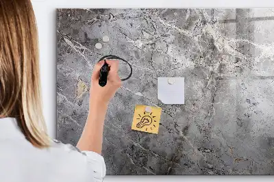 Pizarra magnética de pared con diseño de mármol y rotulador incluido