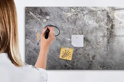 Pizarra magnética de pared con diseño de mármol y rotulador incluido