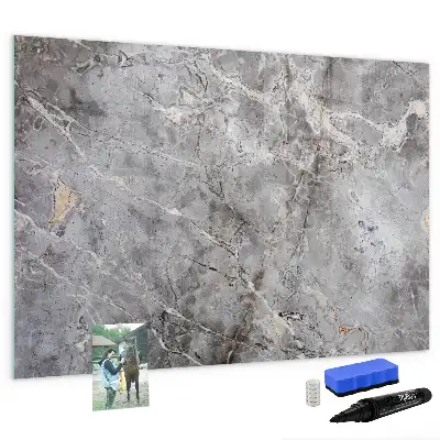 Pizarra magnética de pared con diseño de mármol y rotulador incluido