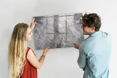 Pizarra magnética de pared con diseño de mármol y rotulador incluido