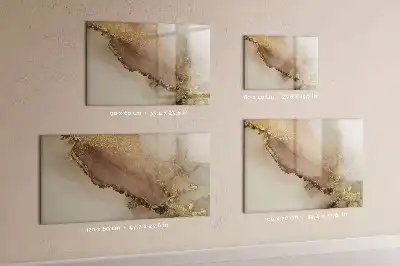 Pizarra borrable de cristal con imanes diseño en mármol dorado