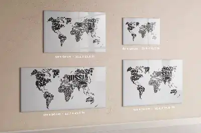 Mapa del mundo pizarra borrable de cristal con imanes