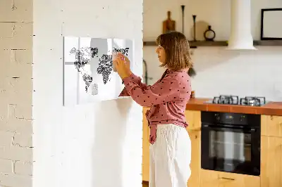 Mapa del mundo pizarra borrable de cristal con imanes