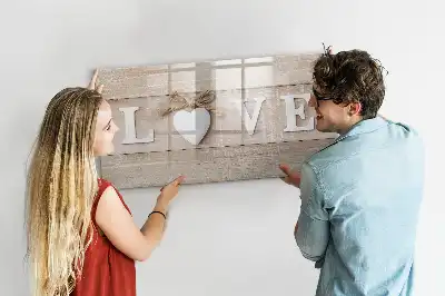 Pizarra borrable de cristal con imanes diseño texto amor