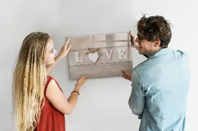 Pizarra borrable de cristal con imanes diseño texto amor
