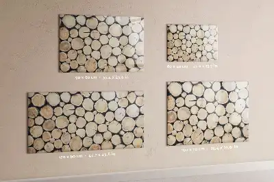 Pizarra de cristal magnética borrable con diseño de troncos de árbol cortados
