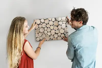 Pizarra de cristal magnética borrable con diseño de troncos de árbol cortados