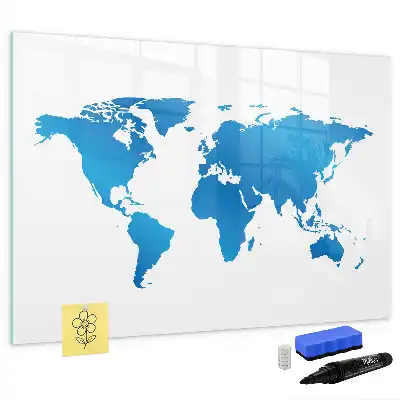 Mapa del mundo pizarra magnética de pared con rotulador