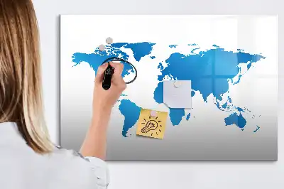 Mapa del mundo pizarra magnética de pared con rotulador