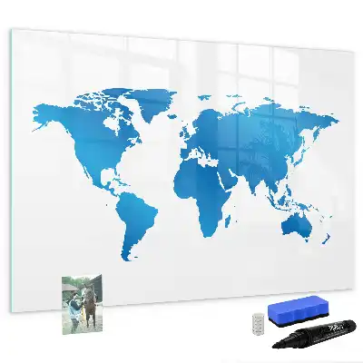 Mapa del mundo pizarra magnética de pared con rotulador