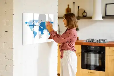 Mapa del mundo pizarra magnética de pared con rotulador