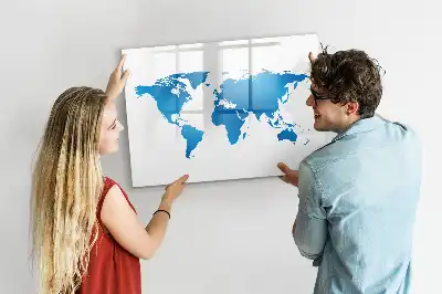 Mapa del mundo pizarra magnética de pared con rotulador