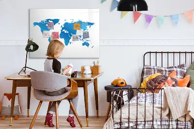 Mapa del mundo pizarra magnética de pared con rotulador