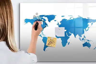Mapa del mundo pizarra magnética de pared con rotulador