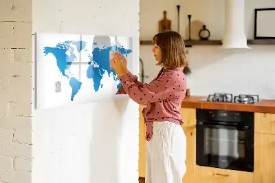 Mapa del mundo pizarra magnética de pared con rotulador
