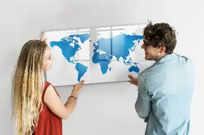 Mapa del mundo pizarra magnética de pared con rotulador