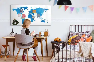 Mapa del mundo pizarra magnética de pared con rotulador