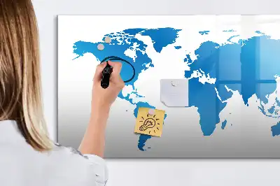 Mapa del mundo pizarra magnética de pared con rotulador