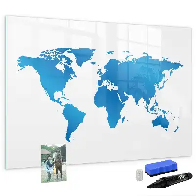 Mapa del mundo pizarra magnética de pared con rotulador