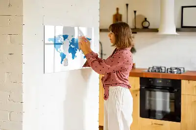 Mapa del mundo pizarra magnética de pared con rotulador